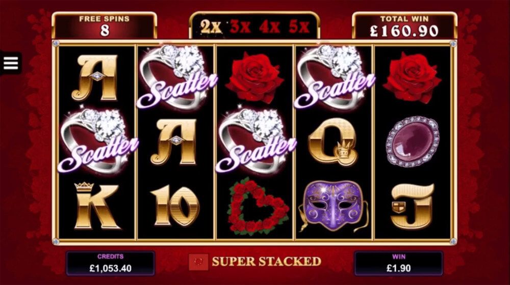 Secret Romance slot scatter spin