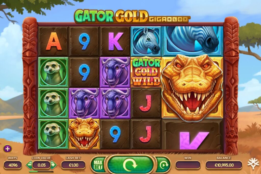 Gator Gold: Gigablox slot gameplay