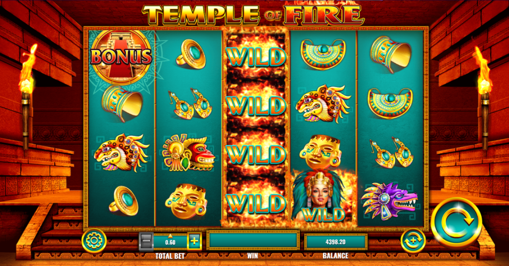 Temple of Fire Slot demo screen